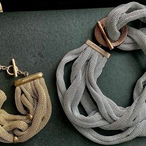 ❤️Silver Gold String Necklace and bracelet combo❤️